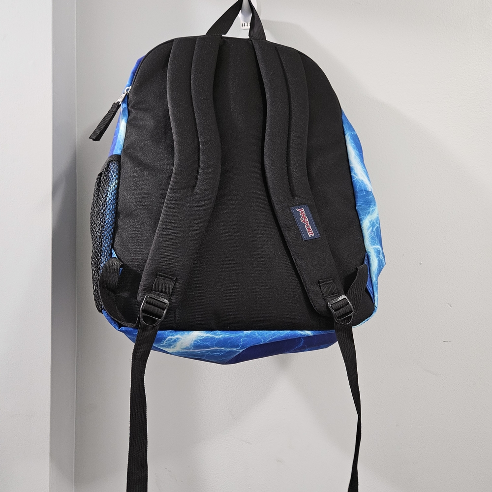 JanSport Blue Backpack with Dynamic Pattern - Picture 3 of 8